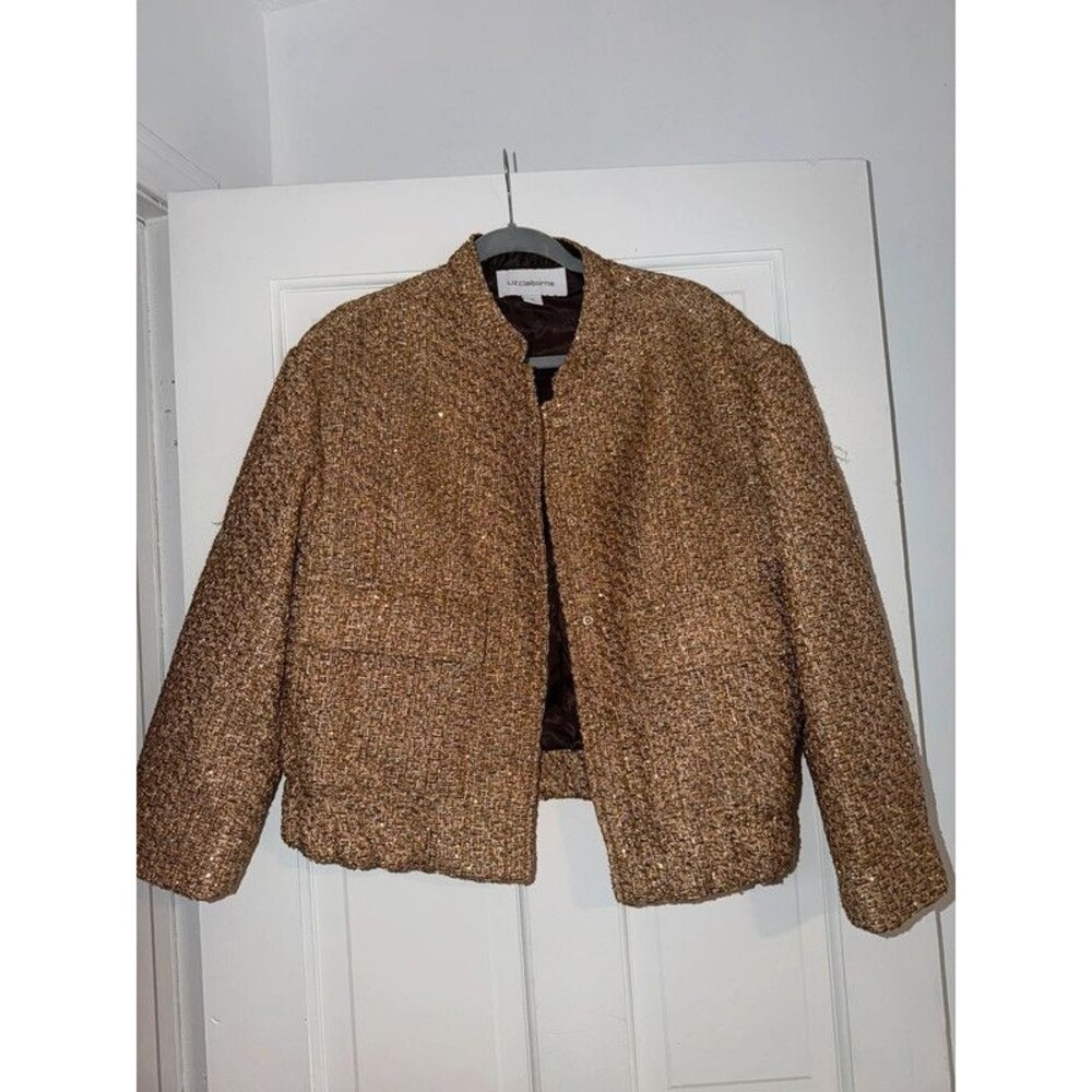 NWT liz claiborne gold metallic jacket